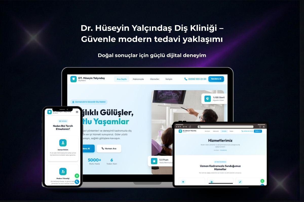 Dt. Hüseyin Yalçındaş – Kurumsal Diş Kliniği Web Sitesi
