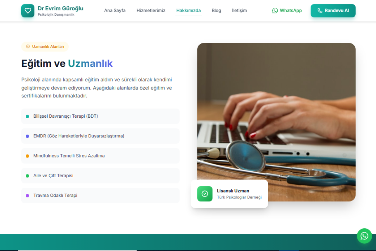 Dr. Evrim Güroğlu – Psikoloji Kliniği Web Sitesi - Görsel 3