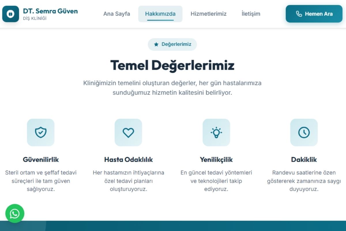 Dt. Semra Güven – Kurumsal Diş Kliniği Web Sitesi - Görsel 3