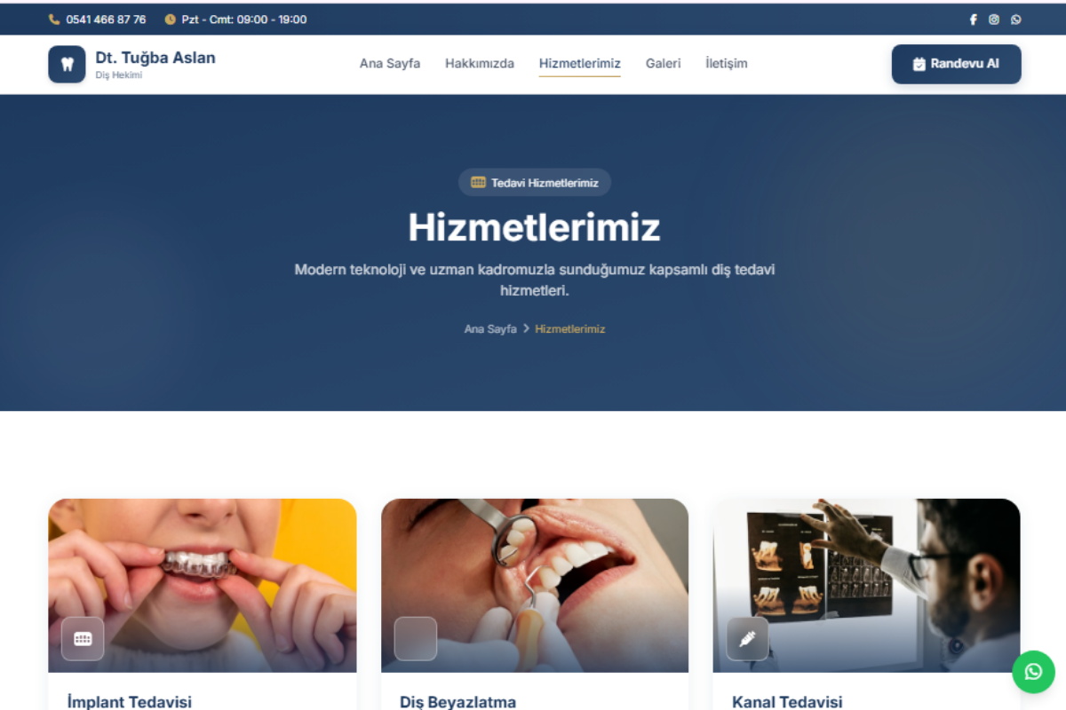 Dt. Tuğba Aslan – Diş Kliniği Web Sitesi - Görsel 2