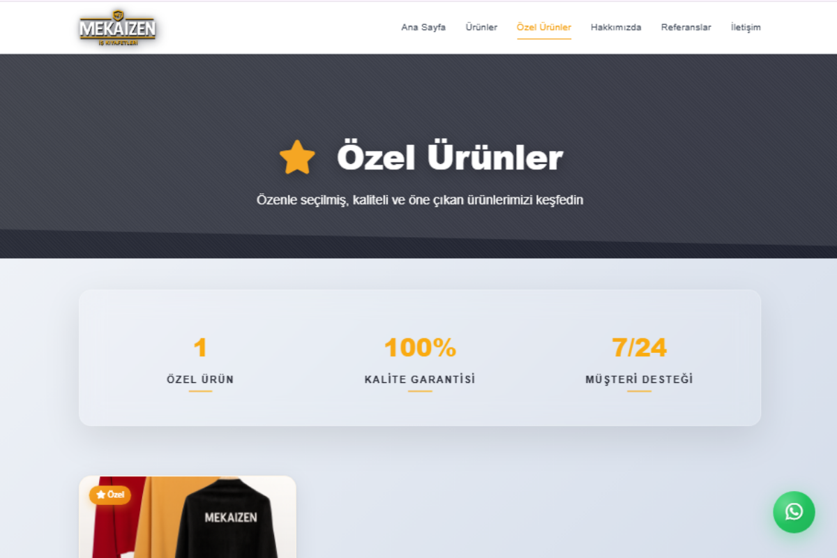 Mekaizen İş Elbiseleri – Kurumsal Web Sitesi - Görsel 3