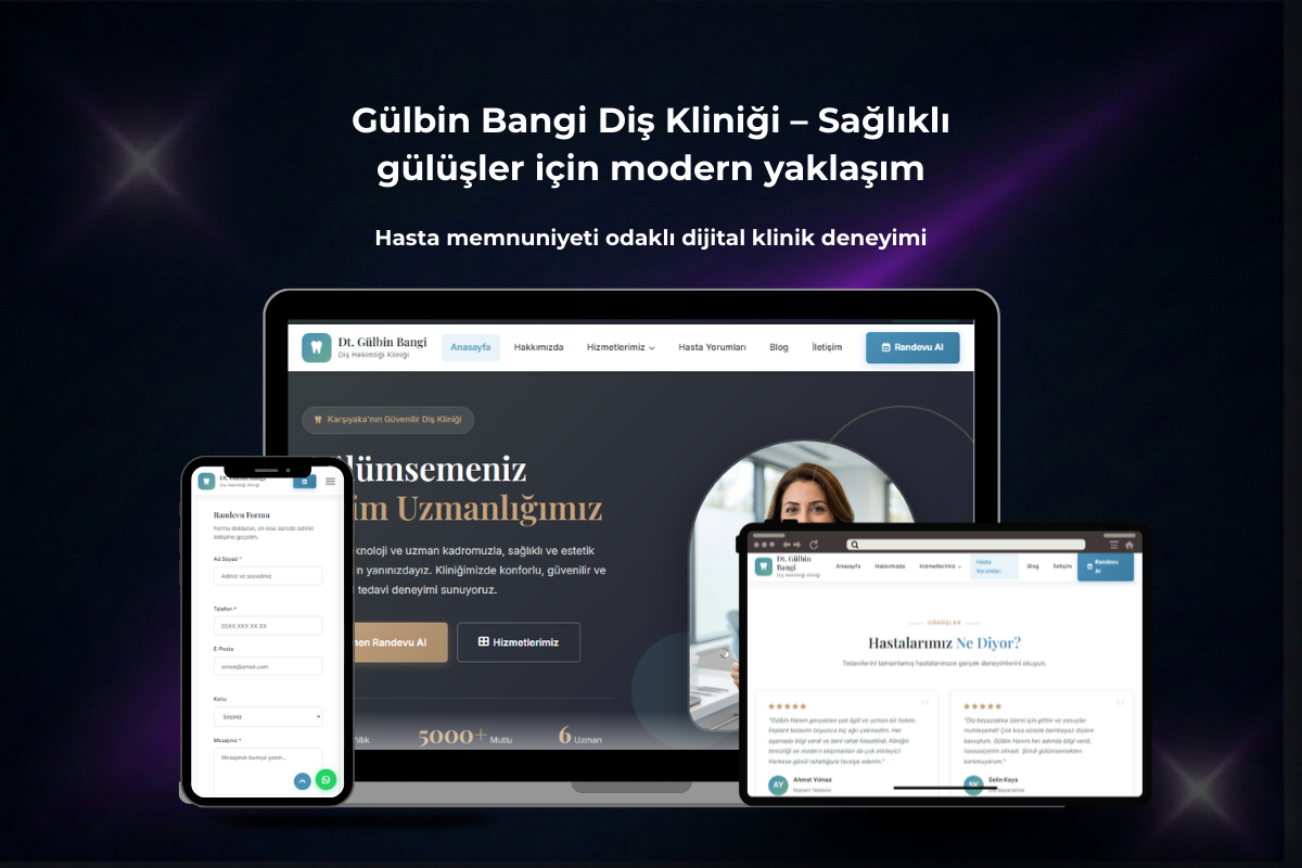 Gülbin Bangi Diş Kliniği – Kurumsal Klinik Web Sitesi